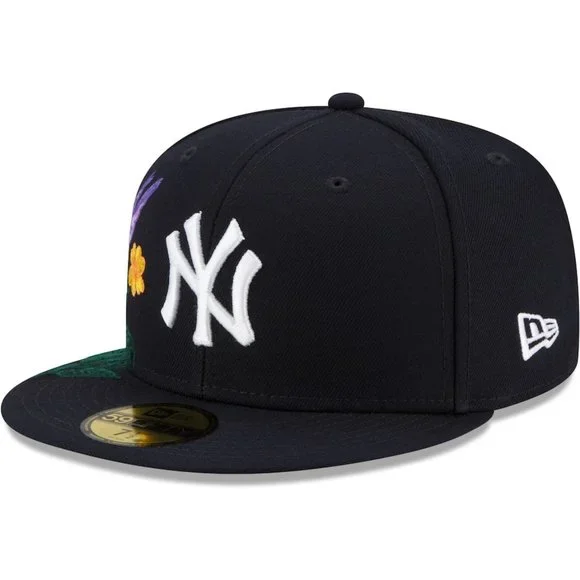 New Era New York Yankees Blooming 59FIFTY Fitted Hat Cap Navy - Picture 5 of 6